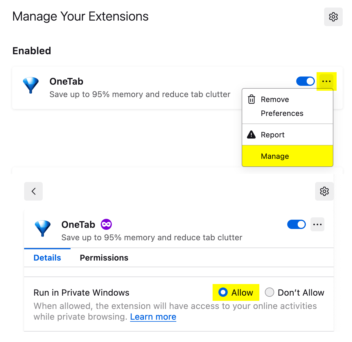 OneTab – Save up to 95% memory and reduce tab clutter in Chrome