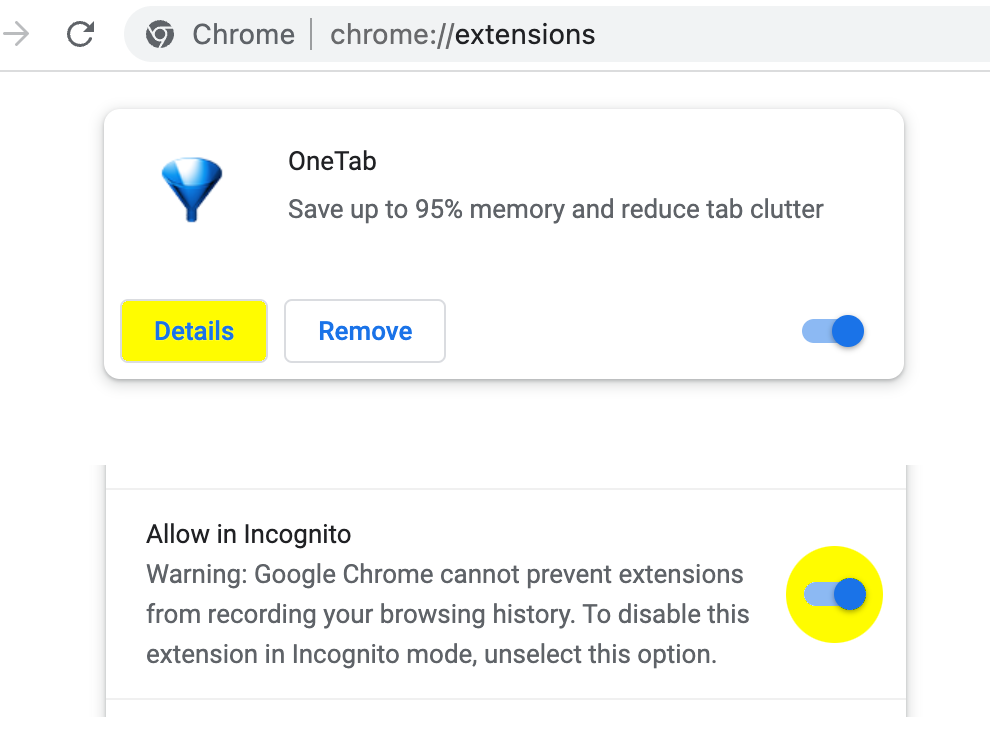 OneTab Extension for Google Chrome Save up to 95% Memory Reduce Tab Clutter