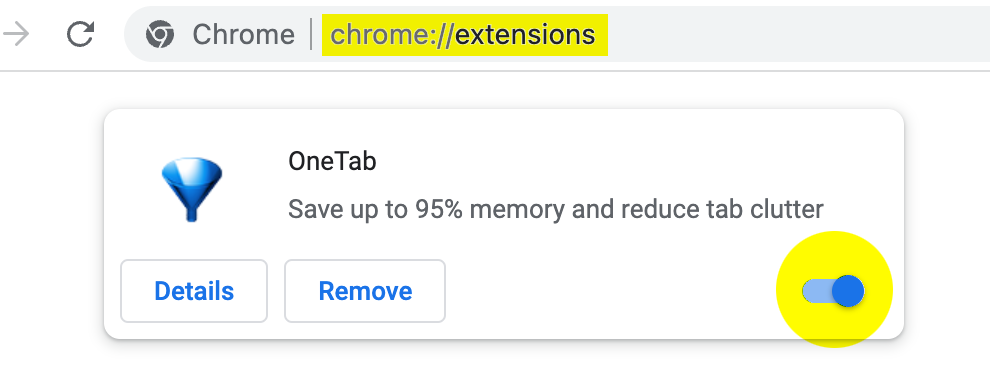 OneTab - Chrome Webstore - AHEAD